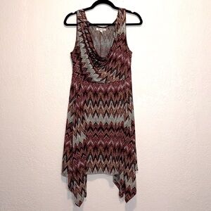 Corey P midi sleeveless drape neck dress sz M